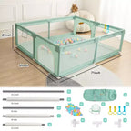 GOTGELIF 71x59 Box per Bambini a 4 Pannelli, Spazioso e Sicuro, Box Portatile