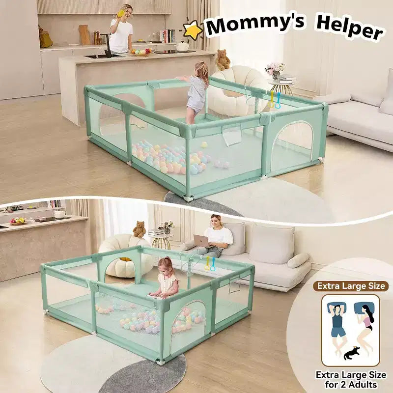 GOTGELIF 71x59 Box per Bambini a 4 Pannelli, Spazioso e Sicuro, Box Portatile