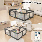 GOTGELIF 71x59 Box per Bambini a 4 Pannelli, Spazioso e Sicuro, Box Portatile