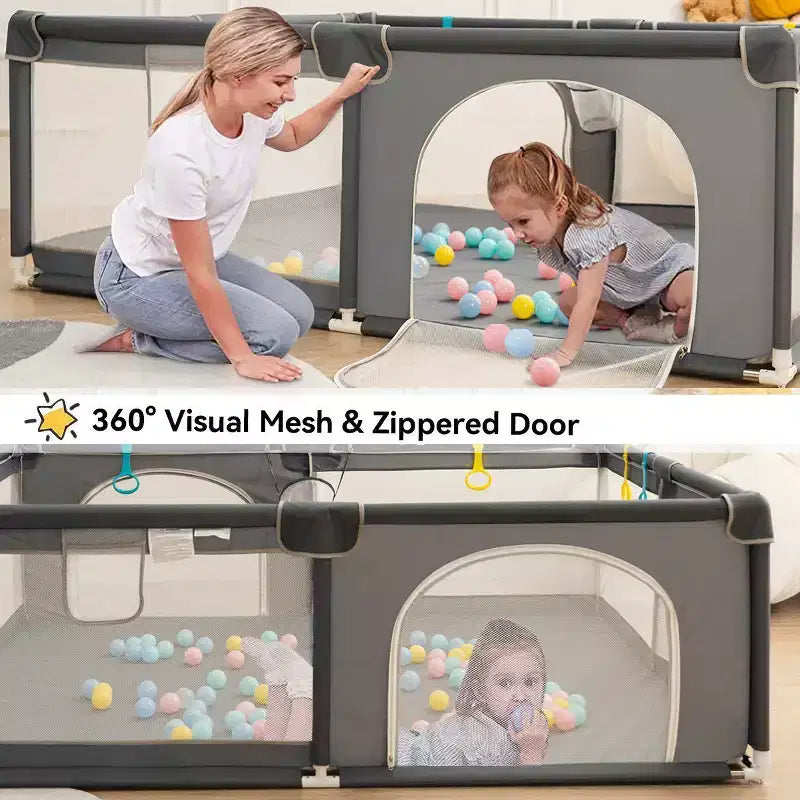 GOTGELIF 71x59 Box per Bambini a 4 Pannelli, Spazioso e Sicuro, Box Portatile