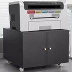 Printer Stand with Storage, Copier Printer Cabinet with 2 Doors Mobile Steel File Cabinet Rolling Storage Cabinet on Wheels for Home Office