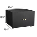 Mobiletto per stampante con spazio di archiviazione, Armadietto per stampante/fotocopiatrice con 2 ante, Armadietto mobile in acciaio con ruote per l'home office
