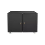 Mobiletto per stampante con spazio di archiviazione, Armadietto per stampante/fotocopiatrice con 2 ante, Armadietto mobile in acciaio con ruote per l'home office