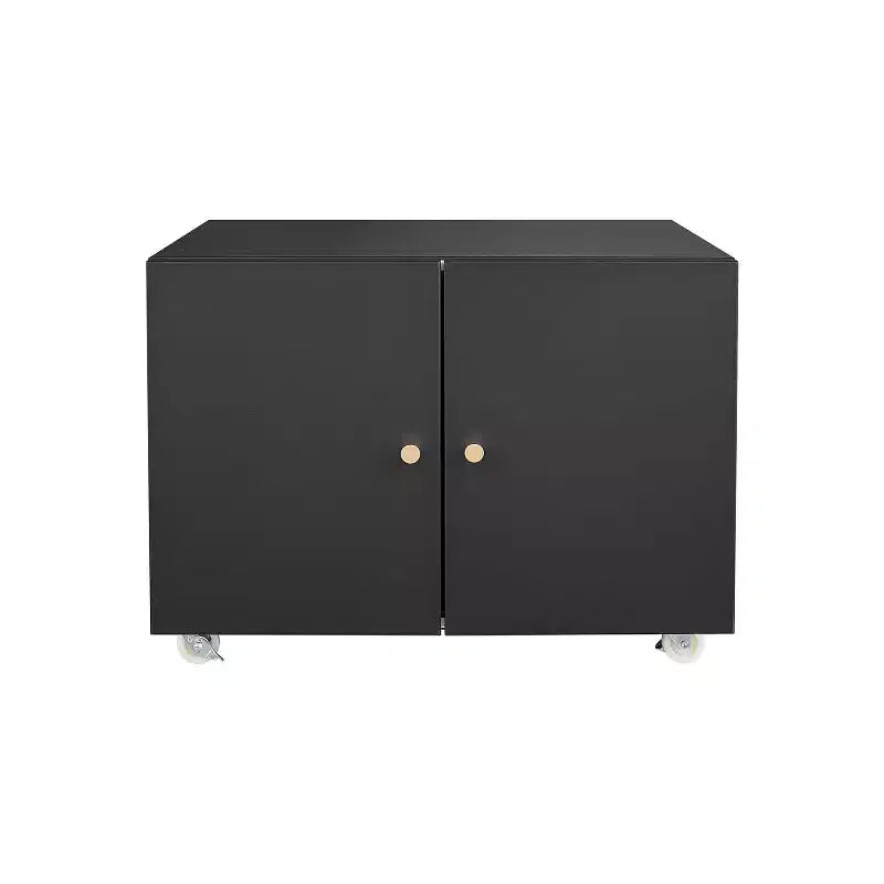 Mobiletto per stampante con spazio di archiviazione, Armadietto per stampante/fotocopiatrice con 2 ante, Armadietto mobile in acciaio con ruote per l'home office