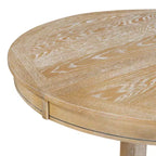 Tavolo da pranzo Whisen con base a piedistallo allungabile in legno stile rustico con prolunga da 35,5 cm