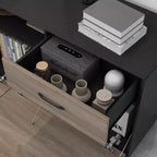 Mobile porta TV Famapy a 2 ante con design a ribalta, colore grigio, stile moderno, tavolino da salotto