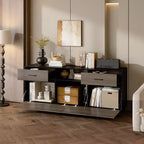 Mobile porta TV Famapy a 2 ante con design a ribalta, colore grigio, stile moderno, tavolino da salotto