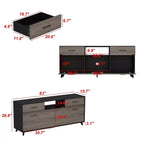 Mobile porta TV Famapy a 2 ante con design a ribalta, colore grigio, stile moderno, tavolino da salotto
