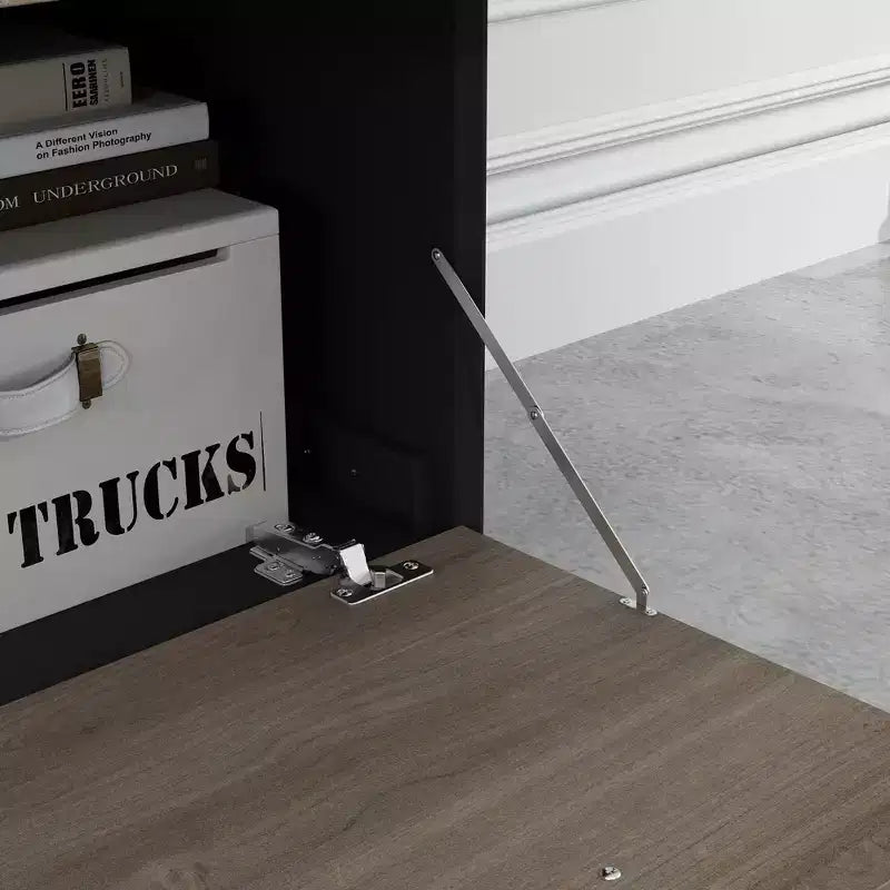 Mobile porta TV Famapy a 2 ante con design a ribalta, colore grigio, stile moderno, tavolino da salotto