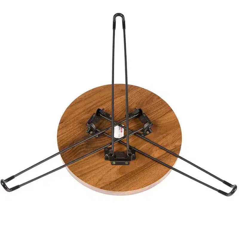 Tavolino Rotondo in Legno The Lakeside Collection con Gambe Pieghevoli in Metallo - 15D -