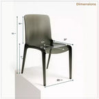 Sedia da pranzo LeisureMod Murray moderna di metà secolo - Design con bordo a cascata in acrilico, ergonomica e impilabile, set da 4