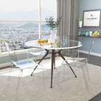Sedia da pranzo LeisureMod Murray moderna di metà secolo - Design con bordo a cascata in acrilico, ergonomica e impilabile, set da 4