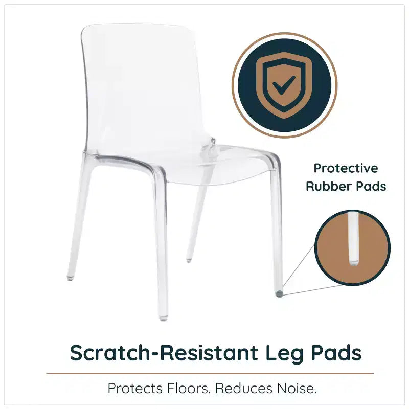 Sedia da pranzo LeisureMod Murray moderna di metà secolo - Design con bordo a cascata in acrilico, ergonomica e impilabile, set da 4