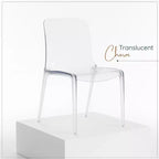 Sedia da pranzo LeisureMod Murray moderna di metà secolo - Design con bordo a cascata in acrilico, ergonomica e impilabile, set da 4