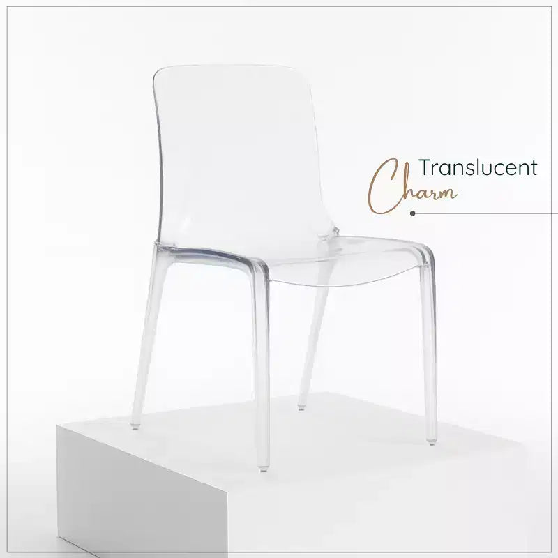 Sedia da pranzo LeisureMod Murray moderna di metà secolo - Design con bordo a cascata in acrilico, ergonomica e impilabile, set da 4