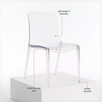 Sedia da pranzo LeisureMod Murray moderna di metà secolo - Design con bordo a cascata in acrilico, ergonomica e impilabile, set da 4