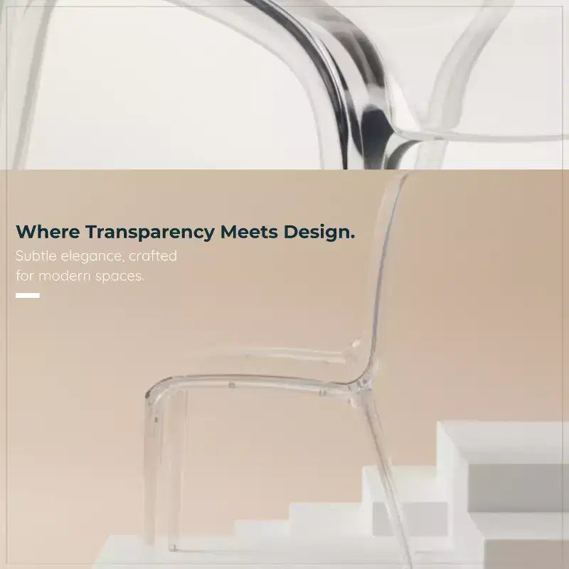 Sedia da pranzo LeisureMod Murray moderna di metà secolo - Design con bordo a cascata in acrilico, ergonomica e impilabile, set da 4