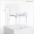 Sedia da pranzo LeisureMod Murray moderna di metà secolo - Design con bordo a cascata in acrilico, ergonomica e impilabile, set da 4