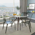 Sedia da pranzo LeisureMod Murray moderna di metà secolo - Design con bordo a cascata in acrilico, ergonomica e impilabile, set da 4