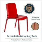 Sedia da pranzo LeisureMod Murray moderna di metà secolo - Design con bordo a cascata in acrilico, ergonomica e impilabile, set da 4