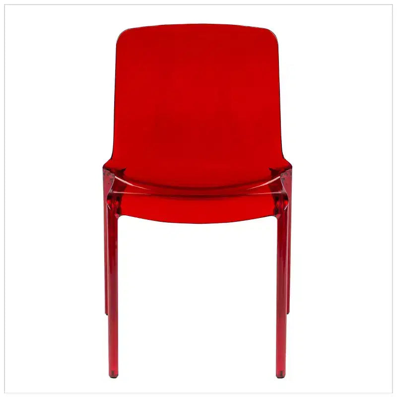 Sedia da pranzo LeisureMod Murray moderna di metà secolo - Design con bordo a cascata in acrilico, ergonomica e impilabile, set da 4