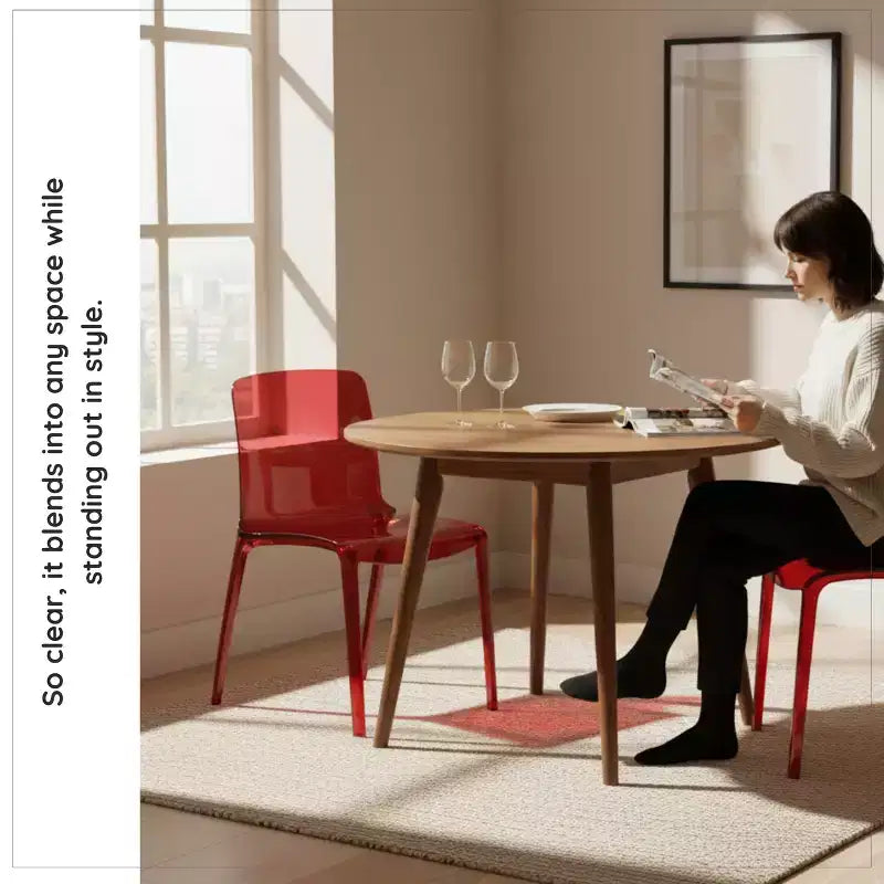 Sedia da pranzo LeisureMod Murray moderna di metà secolo - Design con bordo a cascata in acrilico, ergonomica e impilabile, set da 4