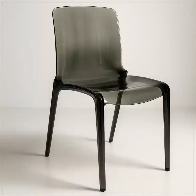 Sedia da pranzo LeisureMod Murray moderna di metà secolo - Design con bordo a cascata in acrilico, ergonomica e impilabile, set da 4