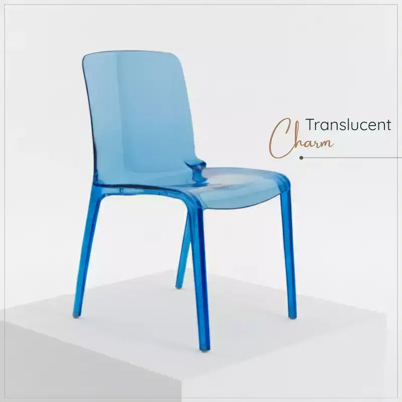 Sedia da pranzo LeisureMod Murray moderna di metà secolo - Design con bordo a cascata in acrilico, ergonomica e impilabile, set da 4