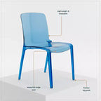 Sedia da pranzo LeisureMod Murray moderna di metà secolo - Design con bordo a cascata in acrilico, ergonomica e impilabile, set da 4