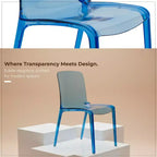 Sedia da pranzo LeisureMod Murray moderna di metà secolo - Design con bordo a cascata in acrilico, ergonomica e impilabile, set da 4