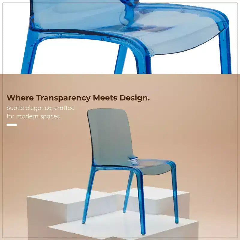 Sedia da pranzo LeisureMod Murray moderna di metà secolo - Design con bordo a cascata in acrilico, ergonomica e impilabile, set da 4