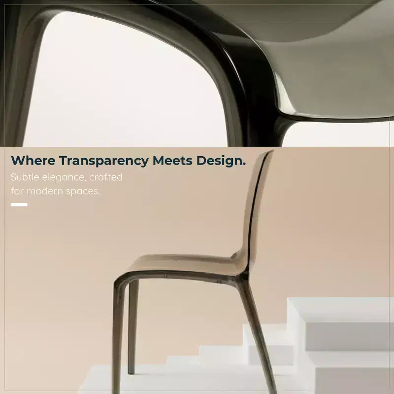 Sedia da pranzo LeisureMod Murray moderna di metà secolo - Design con bordo a cascata in acrilico, ergonomica e impilabile, set da 4