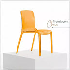 Sedia da pranzo LeisureMod Murray moderna di metà secolo - Design con bordo a cascata in acrilico, ergonomica e impilabile, set da 4