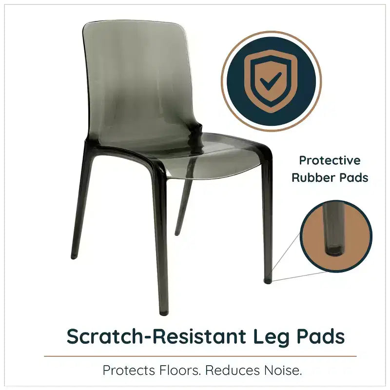 Sedia da pranzo LeisureMod Murray moderna di metà secolo - Design con bordo a cascata in acrilico, ergonomica e impilabile, set da 4