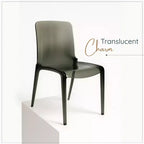 Sedia da pranzo LeisureMod Murray moderna di metà secolo - Design con bordo a cascata in acrilico, ergonomica e impilabile, set da 4