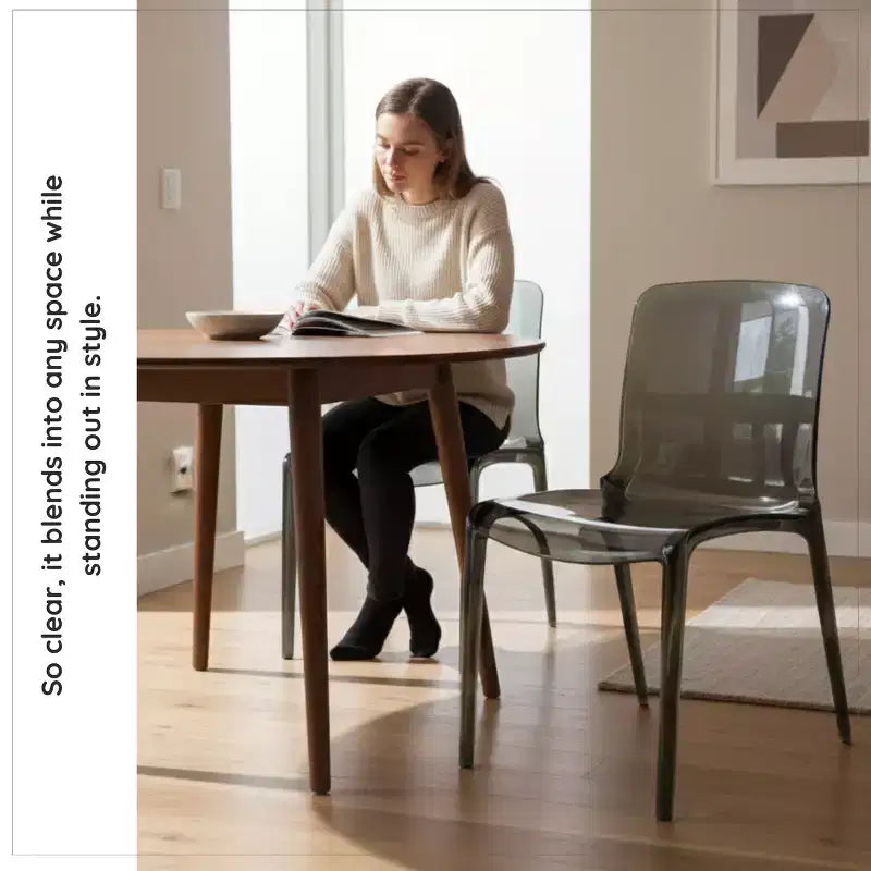 Sedia da pranzo LeisureMod Murray moderna di metà secolo - Design con bordo a cascata in acrilico, ergonomica e impilabile, set da 4