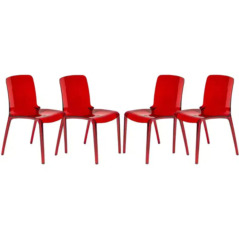 Sedia da pranzo LeisureMod Murray moderna di metà secolo - Design con bordo a cascata in acrilico, ergonomica e impilabile, set da 4
