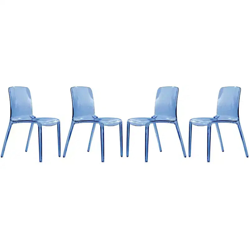 Sedia da pranzo LeisureMod Murray moderna di metà secolo - Design con bordo a cascata in acrilico, ergonomica e impilabile, set da 4