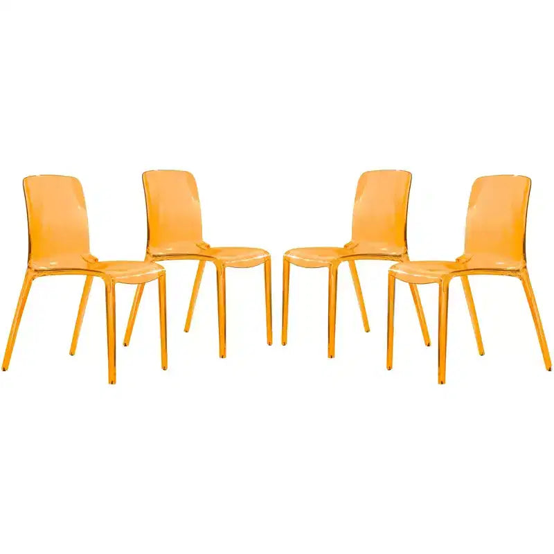 Sedia da pranzo LeisureMod Murray moderna di metà secolo - Design con bordo a cascata in acrilico, ergonomica e impilabile, set da 4