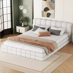Letto a piattaforma Whisen Elegant Queen Size completamente imbottito con testiera