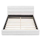 Letto a piattaforma Whisen Elegant Queen Size completamente imbottito con testiera