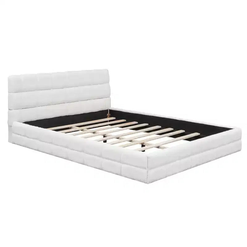 Letto a piattaforma Whisen Elegant Queen Size completamente imbottito con testiera