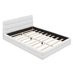Letto a piattaforma Whisen Elegant Queen Size completamente imbottito con testiera