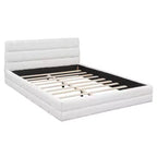 Letto a piattaforma Whisen Elegant Queen Size completamente imbottito con testiera