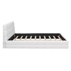 Letto a piattaforma Whisen Elegant Queen Size completamente imbottito con testiera