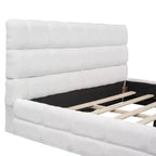 Letto a piattaforma Whisen Elegant Queen Size completamente imbottito con testiera