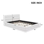 Letto a piattaforma Whisen Elegant Queen Size completamente imbottito con testiera