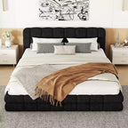 Letto a piattaforma Whisen Elegant Queen Size completamente imbottito con testiera