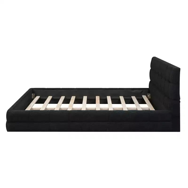Letto a piattaforma Whisen Elegant Queen Size completamente imbottito con testiera