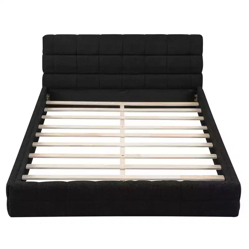 Letto a piattaforma Whisen Elegant Queen Size completamente imbottito con testiera